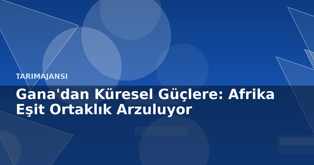 Gana'dan Küresel Güçlere: Afrika Eşit Ortaklık Arzuluyor